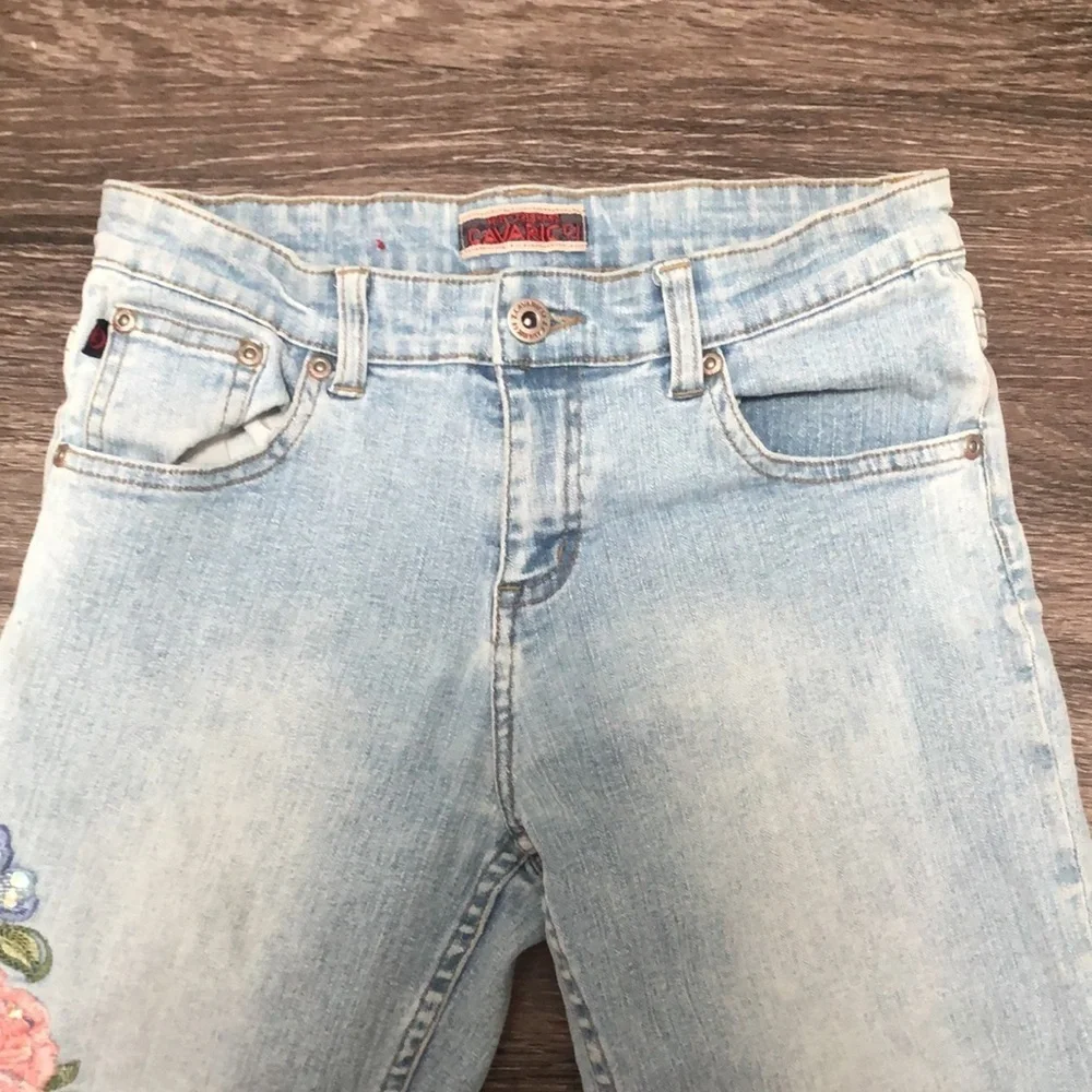 Vintage Z Cavaricci Floral Embroidered Jeans